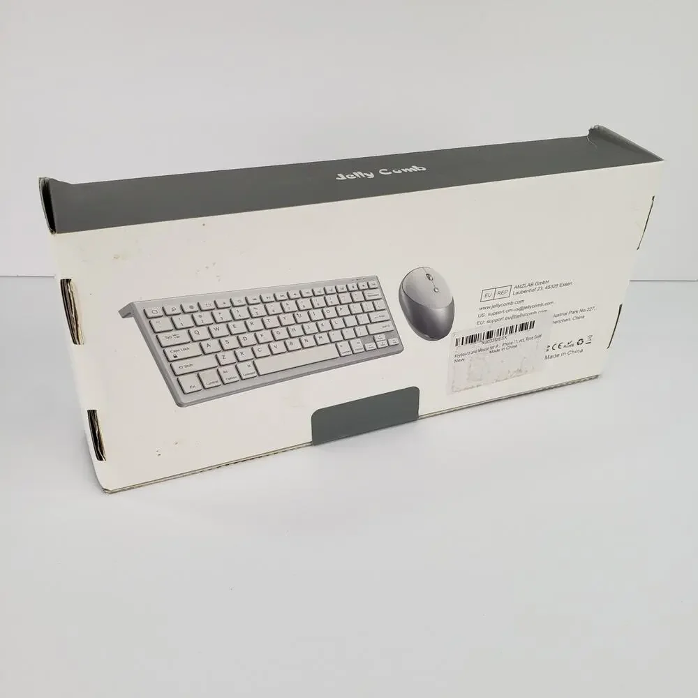 Jelly Comb Wireless 7 Color Backlit Keyboard and Mouse Combo Set Rose Gold
